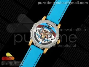 Hankham Two Tone Indians Dial on Blue Leather Strap MIYOTA 8215