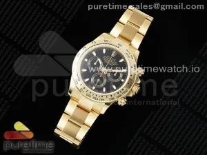 Daytona 116508 YG OMF Esfera de luz negra en YG Pulsera A7750 (Movimiento de Slim)