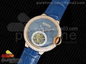Balon Bleu De Cartier Tourbillon RG Full Paved Diamonds