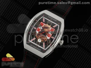 Vanguard V45 SS ABF Black Zvonimir Dial on Black Gummy Strap A2824