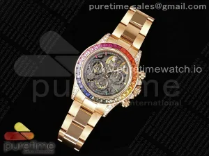 Blaken Daytona RG Rainbow Bezel GETF Cadran squelette sur Bracelet RG SA4130